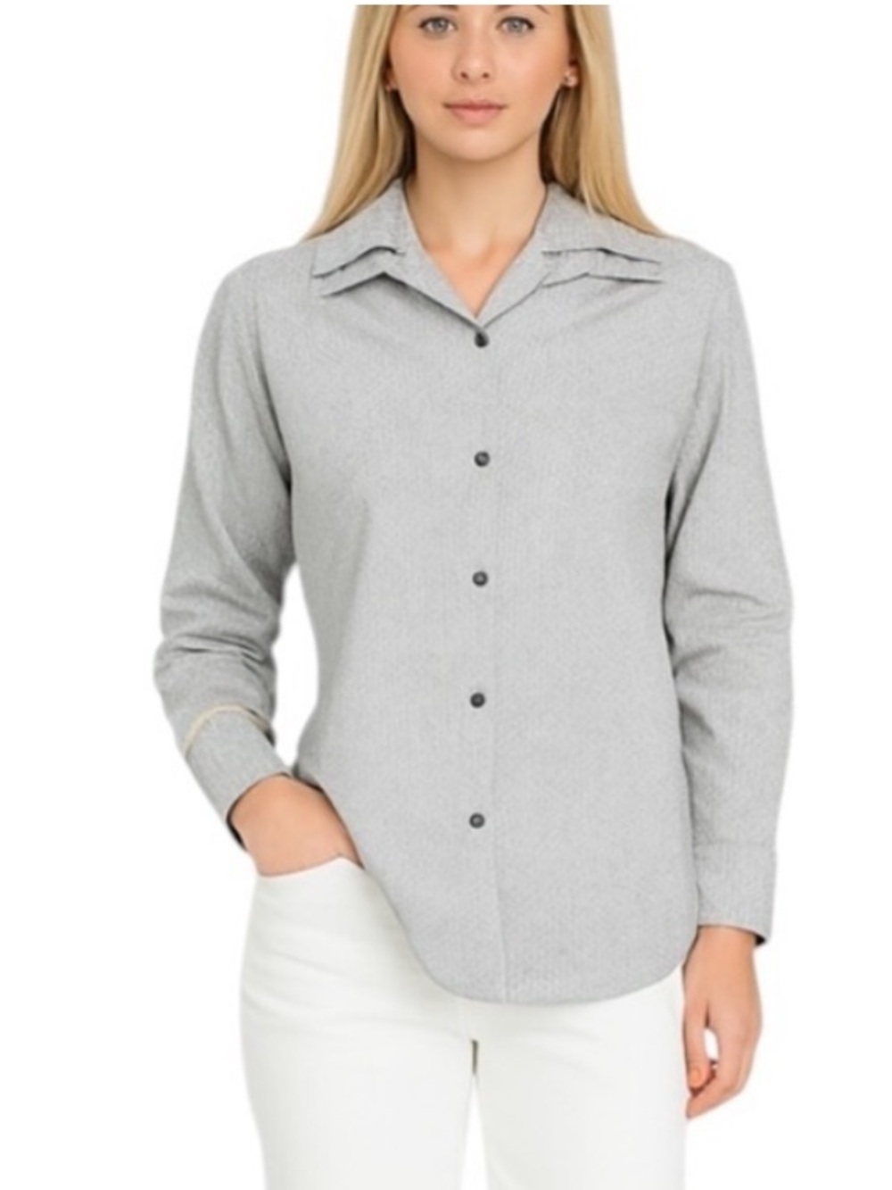 Kal Rieman Tailored Shirt 14 Preppy Old Money Textured Office Siren Coastal